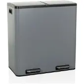 Hjh OFFICE Afvalbak / afvalscheidingssysteem Clean 13 - 60L (2x30L) staal grijs