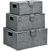 HOMCOM HOMdotCOM opbergdozen voor ratten, set van 3 stuks, 18L, 12L, 7L
