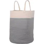 UNUS Wasmand opvouwbaar katoen grijs wit 40 x 50 cm