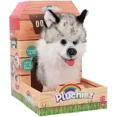 Pluchiez Husky, interactief knuffeldiertje met riem en geluidseffecten (blaffen)