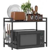 HOMCOM Kitchen Storage Shelf-Metall-39,5-64L x 32B x 47,5H cm-Schwarz
