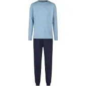 Phil&Co. Pyjama lang ' Classics ' lichtblauw / donkerblauw