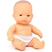 Miniland Babypop - Aziatisch Meisje 21Cm - Met Vanillegeur - Waterdicht - 10 Maanden