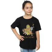 Disney Meisjes The Lion King Groep Katoenen T-Shirt (Zwart)
