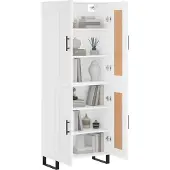 vidaXL Hoge kast 69,5x34x180 cm bewerkt hout wit