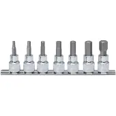 Ks Tools 918.1670, set doppen, 1/4", 7 stuks, chroom-vanadiumstaal, conform DIN 3120, ISO 1174, DIN 7422, 170 g