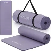 Springos ACTIGET Yogamat, fitnessoefening, antislip, 183x61 cm, pilatesmat, paars