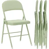 HOMCOM -vouwstoel-velours (100% polyester)-45x46x78cm-groen