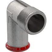 Geberit GE Mapress C-stalen overgangsbogen, 90 graden, diameter 28 mm x schroefdraad R1, verzinkt, 1 stuk.