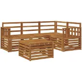 vidaXL Buiten bank set 5 st Naturel Polyester