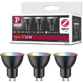 Paulmann Standaard 230 V Smart Home Zigbee 3.0 LED-reflector GU10 3x350lm 3x4,8W RGBW+ dimbaar Zwart mat