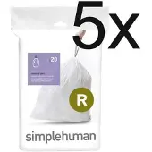 Simplehuman Afvalzakken Code R 10L (5 x 20-delig)
