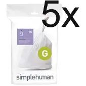 Simplehuman Afvalzakken Code G 30L (5 x 20-delig)