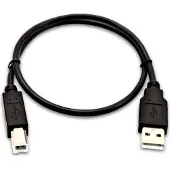 V7 USB A naar USB-B kabel, model V7USB2AB-50C-1E, zwart