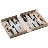 Printworks Classic - Art Of Backgammon Mirror - Beige/Zilver