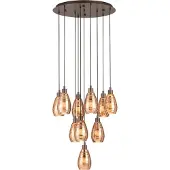 Stars of Light Design Videlamp Siracusa 10 Lichts Bruin Met Koperglas