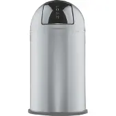 Wesco Pushboy Prullenbak | 50 Liter | Metaal - Zilver | Vuilnisbak - Made in Germany