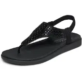 SKECHERS Teenslipper 'Meditation Luxe' zwart