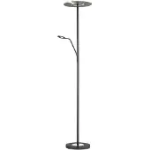 FISCHER&HONSEL GMBH LED-uplighter vloerlamp Dent, dimbaar, zwart, Woon-/ Eetkamer, metaal, Modern, LED vloerlamp