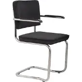 Zuiver Set van 2 eetkamerstoelen Ridge Rib Kink | polyester zwart 60x85x48 cm eetkamerstoelen | NADUVI
