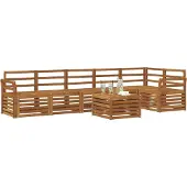vidaXL Buiten bank set 7 st Naturel Polyester
