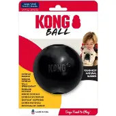 Kong extreme bal met gat zwart 9x9x9 cm