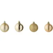 J-Line kerstbal - kunststof - goud - doos van 40