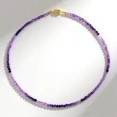Cavill - Zilveren halsketting 925 Sterling Zilver met 36,571 ct Uruguay Amethist - Lavendel Paars - Elegante magnetische sluiting - 45 cm