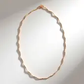Cavill - Zilveren Halsketting Rosé Verguld - 925 Sterling Zilver - Golvend Elegant Design - Monosono Collection - 40 cm Dames Sieraad