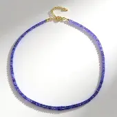 Cavill - Zilveren Halsketting met 88,122 ct Facetgeslepen Tanzaniet - 925 Sterling Zilver Verguld - Verstelbare Paarsblauwe Edelsteen Ketting Elegant