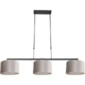 Steinhauer Zwarte hanglamp Stang met taupe velours kappen