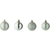 J-Line kerstbal - kunststof - muntgroen - doos van 40