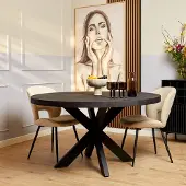 Starfurn - Eettafel Denver - Zwart - 130x130x76 cm