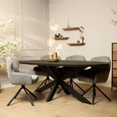 Starfurn - Eettafel Brandy - Zwart - 100x210x76 cm