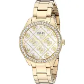 GUESS GW0001L2 horloge dames staal goldplated met idem bandmet zirconia