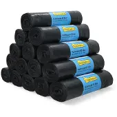 123schoon Aanbieding: 15x Vuilniszakken 60 liter | Met trekbandsluiting | 15 stuks | Zwart |