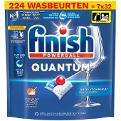 Finish Aanbieding: Quantum Vaatwastabletten Regular (7 zakken - 224 vaatwasbeurten)