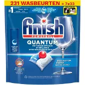 Finish Aanbieding: Quantum All-in-1 vaatwastabletten Regular (7 zakken - 231 vaatwastabletten)
