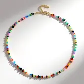 Cavill - Zilveren Halsketting - 925 Sterling Zilver Verguld - Ethiopische Opalen 23,9 ct - Verstelbaar 45-50 cm - Kleurrijke Fancy Kralen