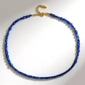 Cavill - Zilveren Halsketting - 925 Sterling Zilver Verguld - 61,55 ct Facet Geslepen Nepal Kyaniet - Verstelbaar Elegant Blauw - Luxe Ketting