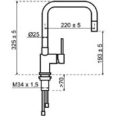 Lanesto Quadrato Eenhendelkeukenmengkraan Sturdy Black Zwart met uittrekbare perlator 251268