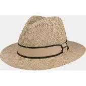 Hatland Carrville - Strohoed met stijlvolle band - Zwart - Assorti - M
