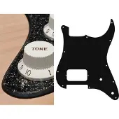 Boston ST-244-SBK pickguard, Stallion, H, 2 pot holes, 2 ply, sparkling black