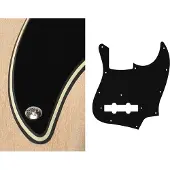 Boston JB-310-BC pickguard, Jocker bass, standard, 3 ply, black and cream