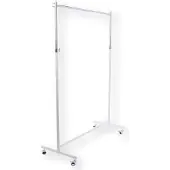 Jan Kurtz Verrijdbare garderoberek Boston - B 1010 x D 410 x H 1080-1840 mm - max 25 kg - stalen buis - wit/verchroomd