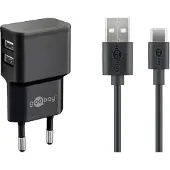 Pro USB A oplader + USB A naar C kabel -