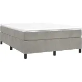 vidaXL Boxspring zonder matras fluweel lichtgrijs 140x210 cm