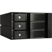 Silverstone SST-FS303-12G - 3 Bay Aluminium Trayless Hot Swap Mobile Rack Backplane met ventilator en loc (3.5"), Harddisk behuizing, Zwart