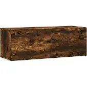 vidaXL Wandkast 100x36,5x35 cm bewerkt hout gerookt eikenkleurig