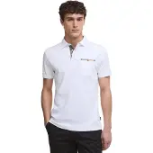 Barbour Witte polo 3 knoops korte mouw